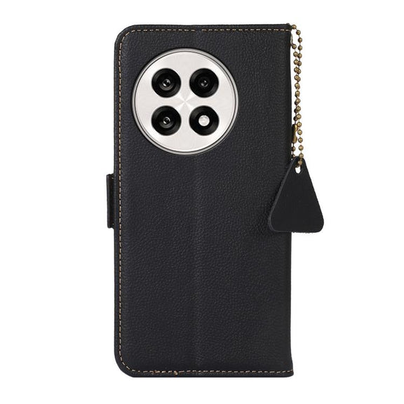 For OnePlus Ace 5 Pro / Ace 5 / 13R Side-Magnetic TJ Genuine Leather RFID Phone Case(Black)