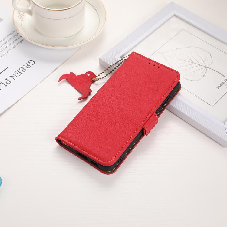 For OnePlus Ace 5 Pro / Ace 5 / 13R Side-Magnetic TJ Genuine Leather RFID Phone Case(Red)