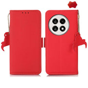 For OnePlus Ace 5 Pro / Ace 5 / 13R Side-Magnetic TJ Genuine Leather RFID Phone Case(Red)