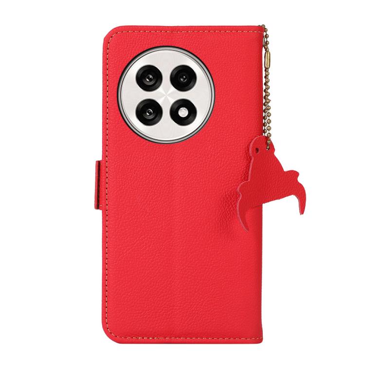 For OnePlus Ace 5 Pro / Ace 5 / 13R Side-Magnetic TJ Genuine Leather RFID Phone Case(Red)