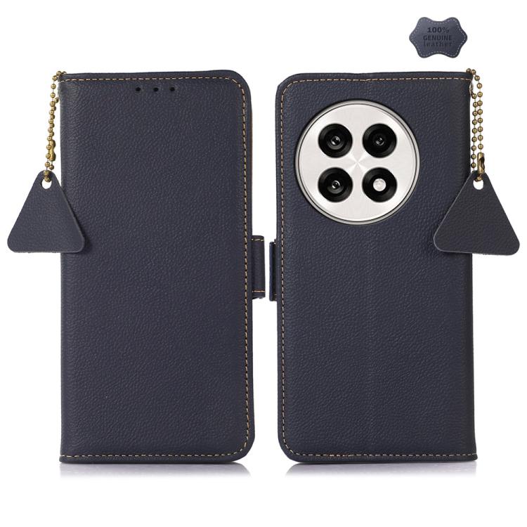 For OnePlus Ace 5 Pro / Ace 5 / 13R Side-Magnetic TJ Genuine Leather RFID Phone Case(Blue)