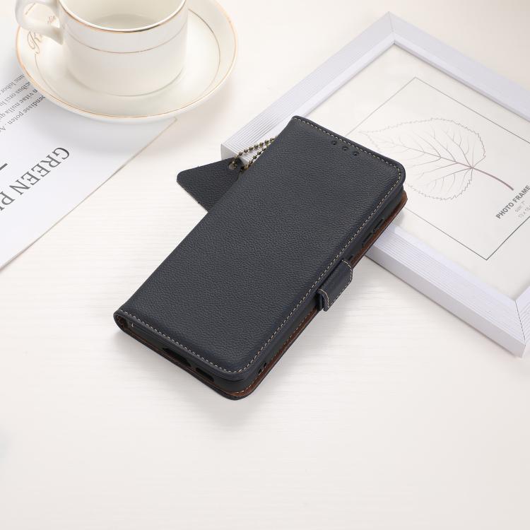 For OnePlus Ace 5 Pro / Ace 5 / 13R Side-Magnetic TJ Genuine Leather RFID Phone Case(Blue)