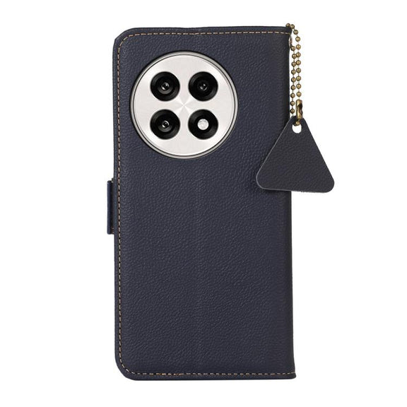 For OnePlus Ace 5 Pro / Ace 5 / 13R Side-Magnetic TJ Genuine Leather RFID Phone Case(Blue)