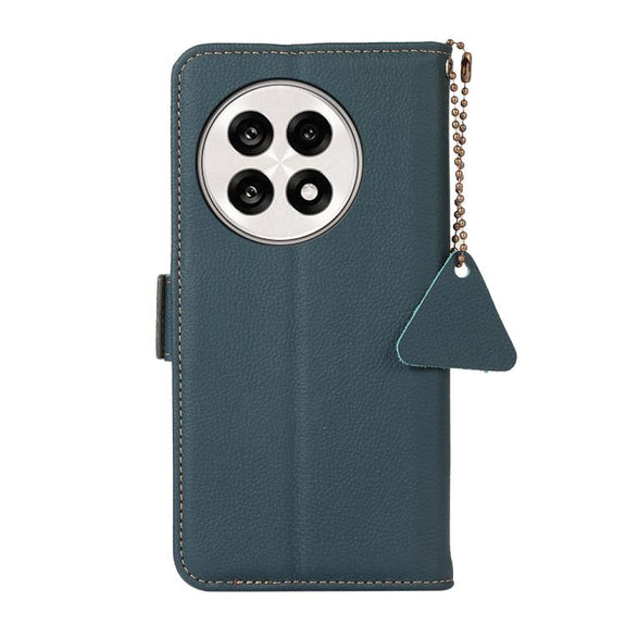 For OnePlus Ace 5 Pro / Ace 5 / 13R Side-Magnetic TJ Genuine Leather RFID Phone Case(Green)
