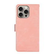 For iPhone 16 Pro Max ABEEL Frosted Magnetic RFID Leather Phone Case(Pink)