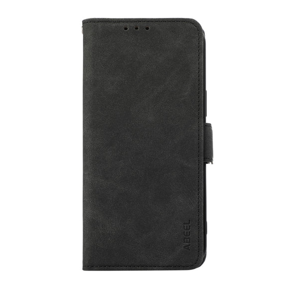 For iPhone 16 Pro ABEEL Frosted Magnetic RFID Leather Phone Case(Black)
