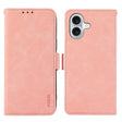 For iPhone 16 Plus ABEEL Frosted Magnetic RFID Leather Phone Case(Pink) - iPhone 16 Plus Cases by PMC TechLife | Online Shopping South Africa | PMC TechLife | Buy Now Pay Later Mobicred