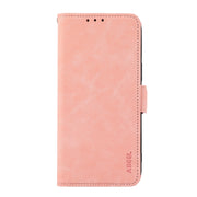 For iPhone 16 Plus ABEEL Frosted Magnetic RFID Leather Phone Case(Pink)