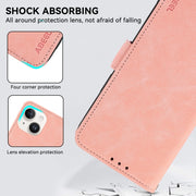 For iPhone 16 Plus ABEEL Frosted Magnetic RFID Leather Phone Case(Pink)