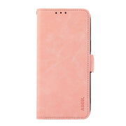 For iPhone 17 ABEEL Frosted Magnetic RFID Leather Phone Case(Pink)