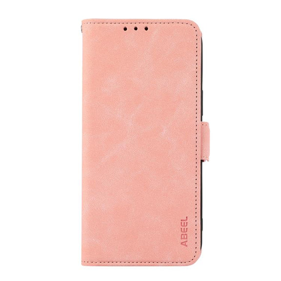 For iPhone 17 ABEEL Frosted Magnetic RFID Leather Phone Case(Pink)