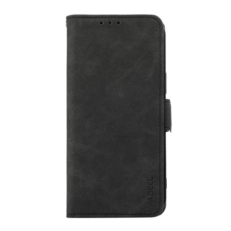 For iPhone 17 ABEEL Frosted Magnetic RFID Leather Phone Case(Black)