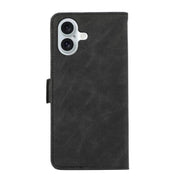 For iPhone 17 ABEEL Frosted Magnetic RFID Leather Phone Case(Black)