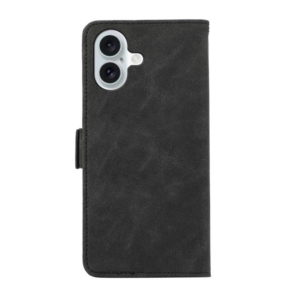 For iPhone 17 ABEEL Frosted Magnetic RFID Leather Phone Case(Black)