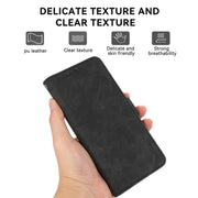 For iPhone 17 ABEEL Frosted Magnetic RFID Leather Phone Case(Black)