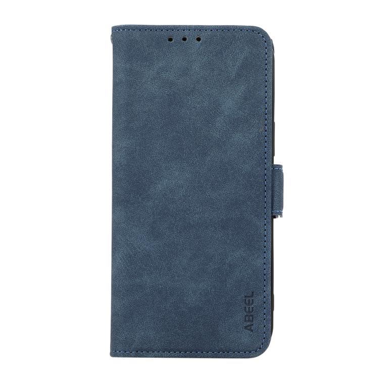 For iPhone 17 ABEEL Frosted Magnetic RFID Leather Phone Case(Blue)