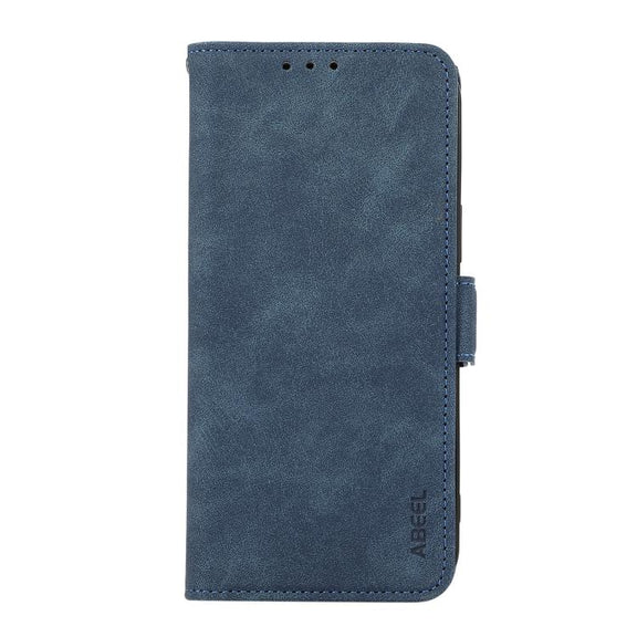 For iPhone 17 ABEEL Frosted Magnetic RFID Leather Phone Case(Blue)