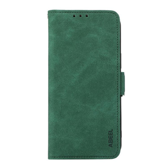 For iPhone 17 ABEEL Frosted Magnetic RFID Leather Phone Case(Green)