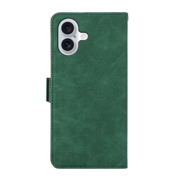 For iPhone 17 ABEEL Frosted Magnetic RFID Leather Phone Case(Green)