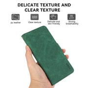For iPhone 17 ABEEL Frosted Magnetic RFID Leather Phone Case(Green)