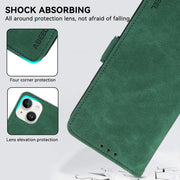 For iPhone 17 ABEEL Frosted Magnetic RFID Leather Phone Case(Green)
