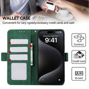 For iPhone 17 ABEEL Frosted Magnetic RFID Leather Phone Case(Green)