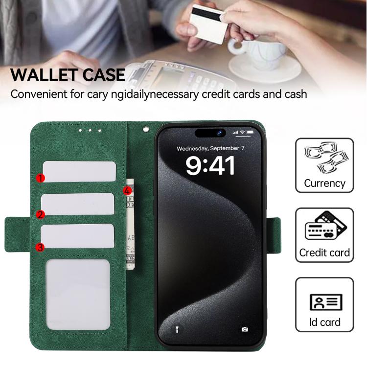 For iPhone 17 ABEEL Frosted Magnetic RFID Leather Phone Case(Green)
