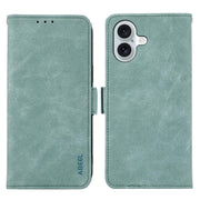 For iPhone 17 ABEEL Frosted Magnetic RFID Leather Phone Case(Cyan)