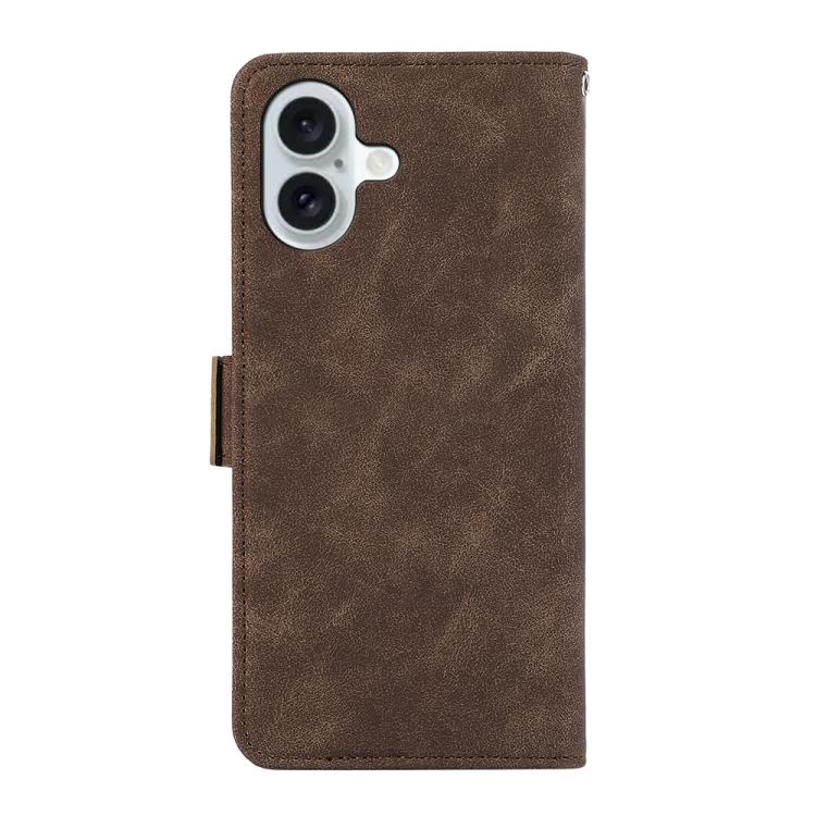 For iPhone 17 ABEEL Frosted Magnetic RFID Leather Phone Case(Brown)