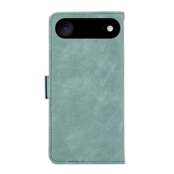 For iPhone 17 Air ABEEL Frosted Magnetic RFID Leather Phone Case(Cyan)