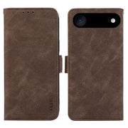 For iPhone 17 Air ABEEL Frosted Magnetic RFID Leather Phone Case(Brown)