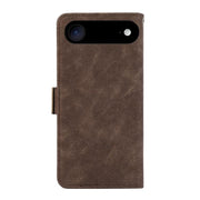 For iPhone 17 Air ABEEL Frosted Magnetic RFID Leather Phone Case(Brown)