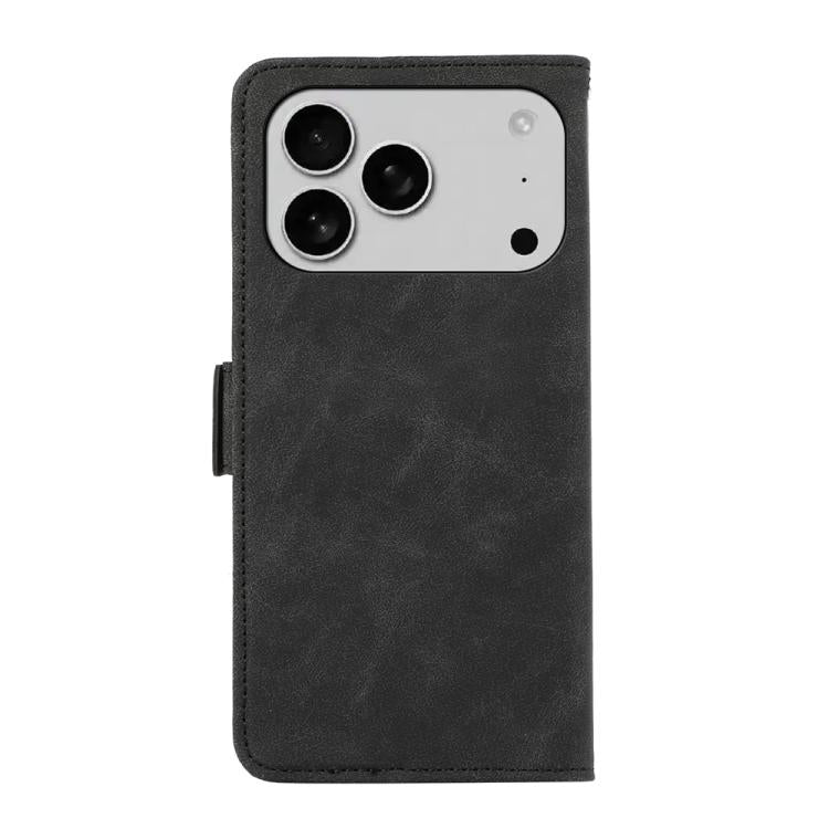 For iPhone 17 Pro ABEEL Frosted Magnetic RFID Leather Phone Case(Black)