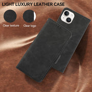 For iPhone 17 Pro ABEEL Frosted Magnetic RFID Leather Phone Case(Black)