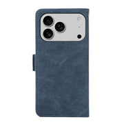 For iPhone 17 Pro ABEEL Frosted Magnetic RFID Leather Phone Case(Blue)