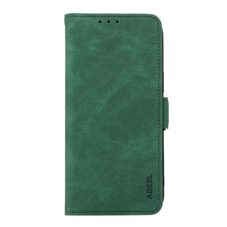 For iPhone 17 Pro ABEEL Frosted Magnetic RFID Leather Phone Case(Green)