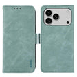 For iPhone 17 Pro ABEEL Frosted Magnetic RFID Leather Phone Case(Cyan) - free shipping - PMc TechLife - Order now!