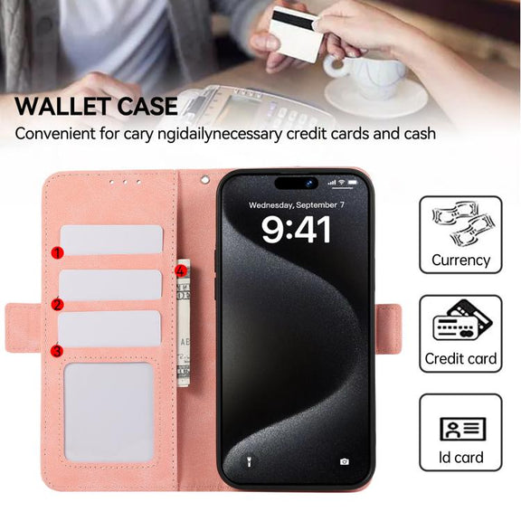 For iPhone 17 Pro Max ABEEL Frosted Magnetic RFID Leather Phone Case(Pink)