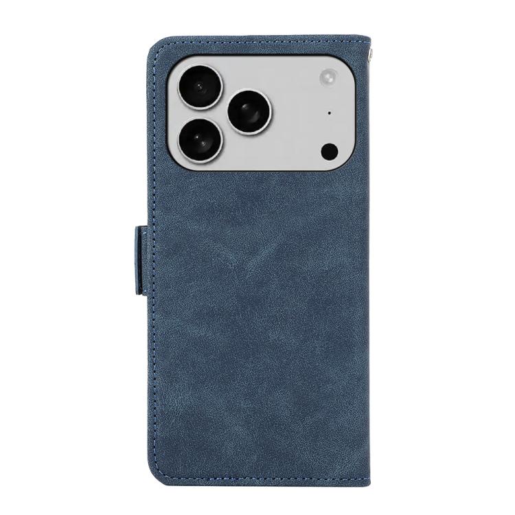 For iPhone 17 Pro Max ABEEL Frosted Magnetic RFID Leather Phone Case(Blue)
