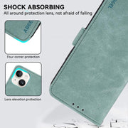 For iPhone 17 Pro Max ABEEL Frosted Magnetic RFID Leather Phone Case(Cyan)