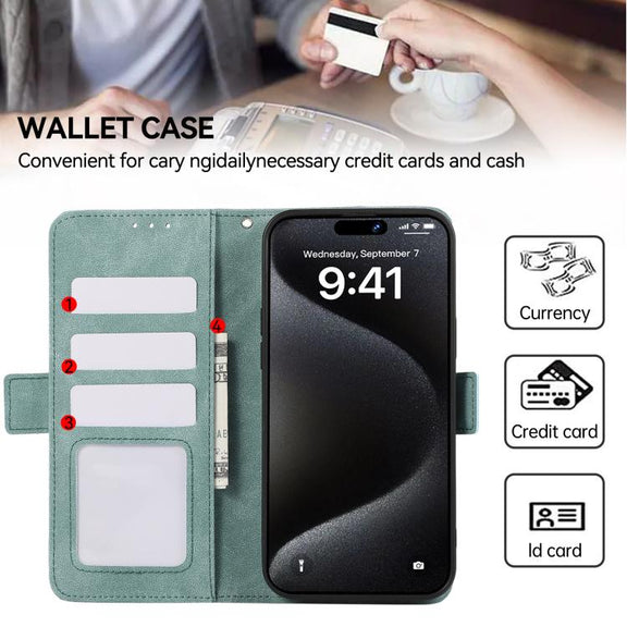 For iPhone 17 Pro Max ABEEL Frosted Magnetic RFID Leather Phone Case(Cyan)