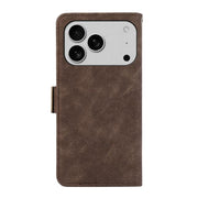 For iPhone 17 Pro Max ABEEL Frosted Magnetic RFID Leather Phone Case(Brown)