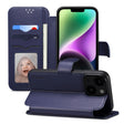 For iPhone 15 Plus / 14 Plus ESEBLE E1 Nappa Texture MagSafe Holder Leather Phone Case(Dark Blue) - free shipping - PMC TechLife - Order now!