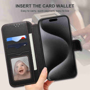 For iPhone 14 Pro Max ESEBLE E1 Nappa Texture MagSafe Holder Leather Phone Case(Black)