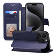For iPhone 15 Pro ESEBLE E1 Nappa Texture MagSafe Holder Leather Phone Case(Dark Blue) - iPhone 15 Pro Cases by ESEBLE | Online Shopping South Africa | PMC TechLife | Buy Now Pay Later Mobicred