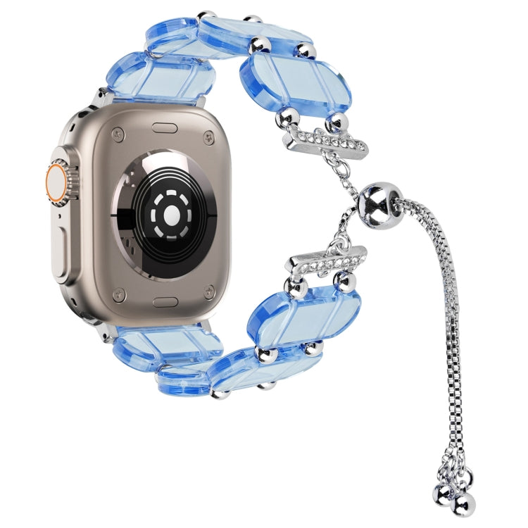 For Apple Watch Ultra 2 49mm Resin Retractable Chain Watch Band(Blue)