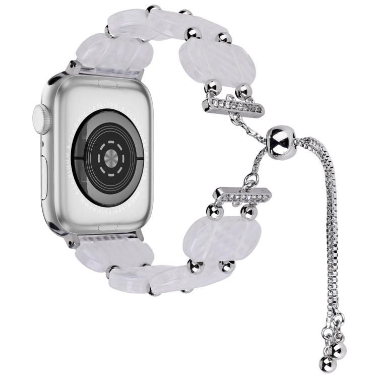 For Apple Watch Series 9 45mm Resin Retractable Chain Watch Band(Fluorescent)