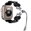 For Apple Watch Ultra 49mm Resin Retractable Chain Watch Band(Black Flower) - free shipping - PMC TechLife - Order now!