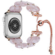 For Apple Watch SE 2022 44mm Resin Retractable Chain Watch Band(Pink Flower) - Watch Bands by PMC TechLife | Online Shopping South Africa | PMC TechLife