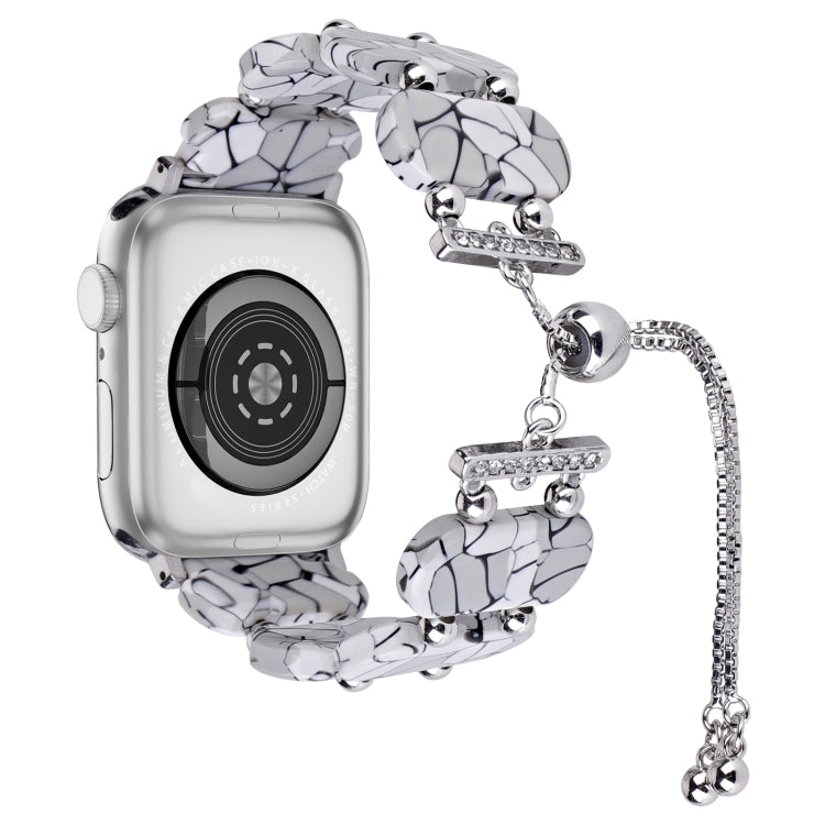 For Apple Watch SE 40mm Resin Retractable Chain Watch Band(Cracks)